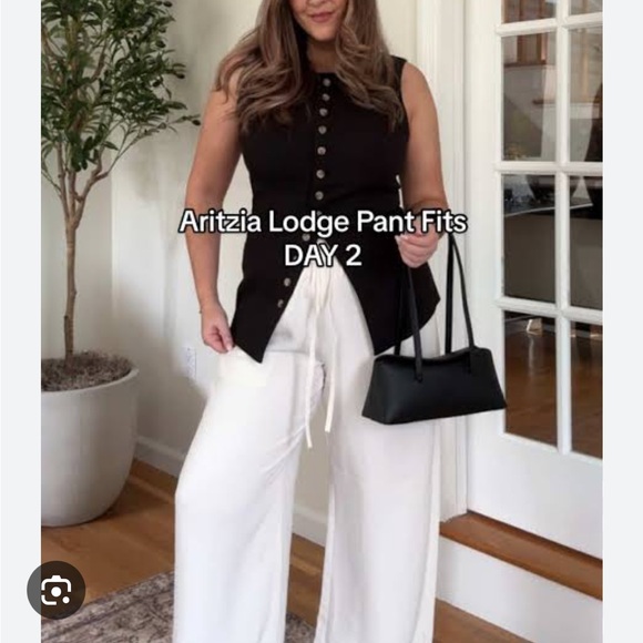 Aritzia Wilfred The Lodge Pant Crepette Light Birch - Picture 4 of 11